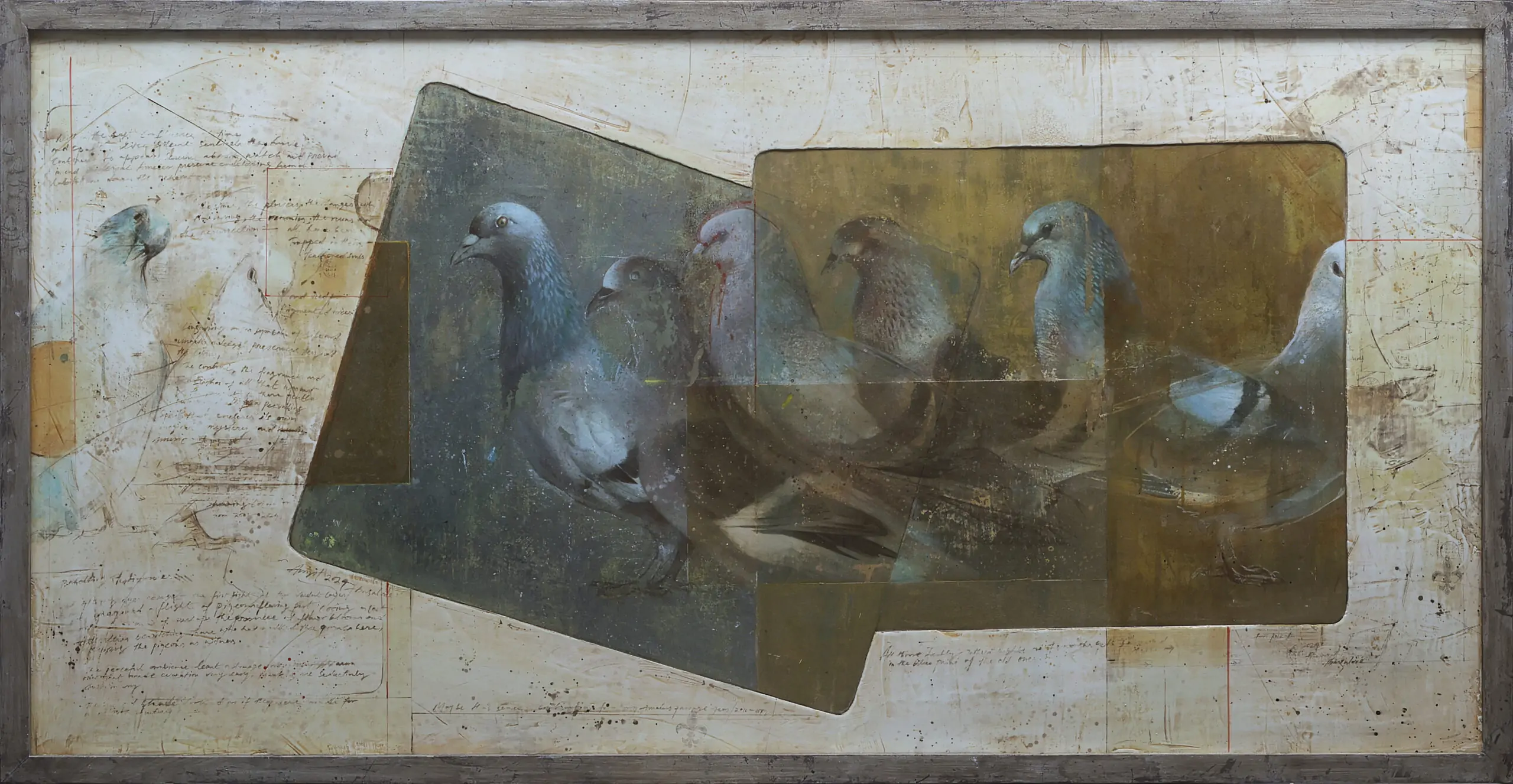 Beholding testimonies, 80 x 41, Mixed media on Canvas Board