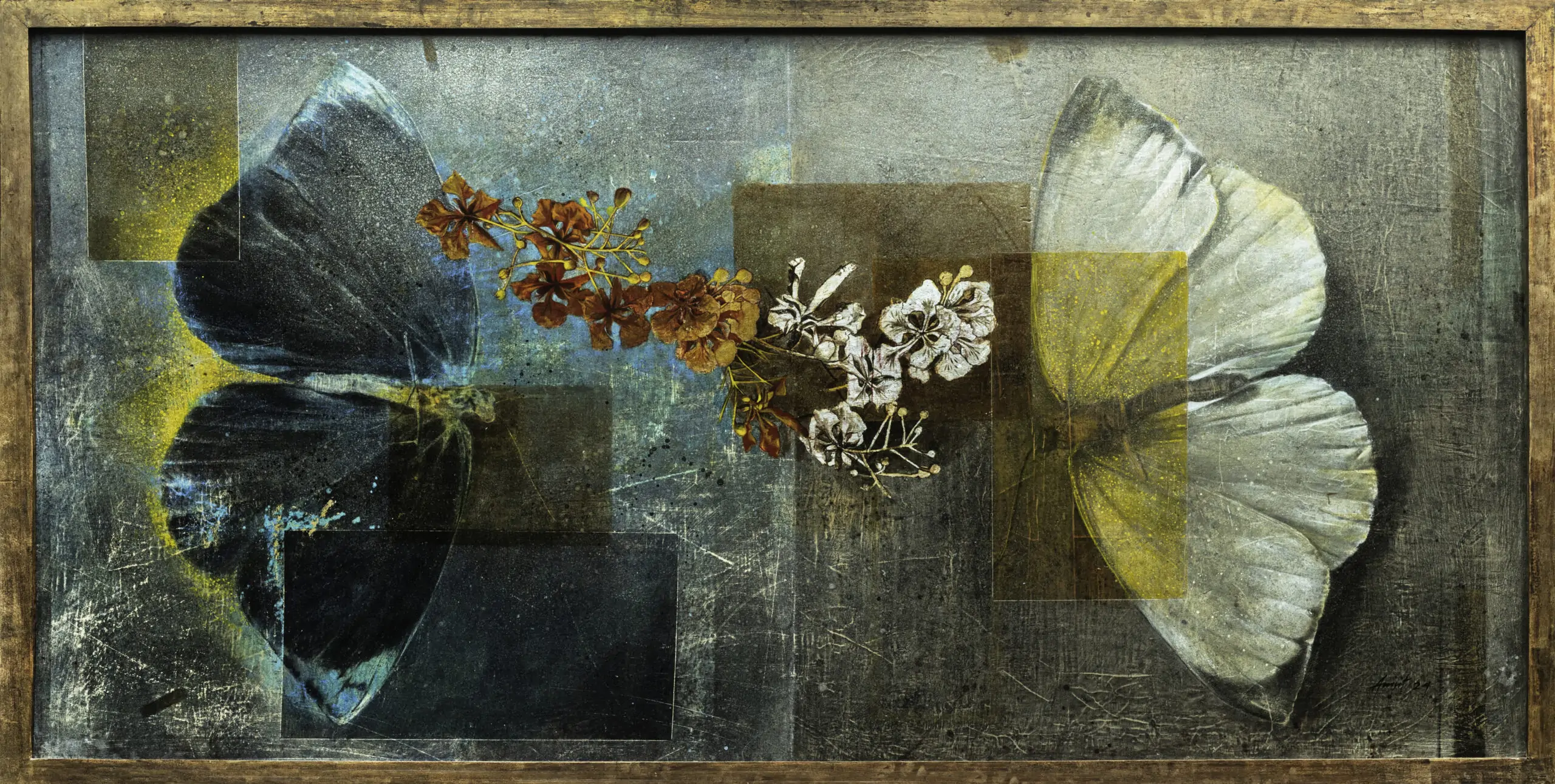 Revisiting, Ephemeral Reveries,80'' x 41'', Tempera on Canvas Board