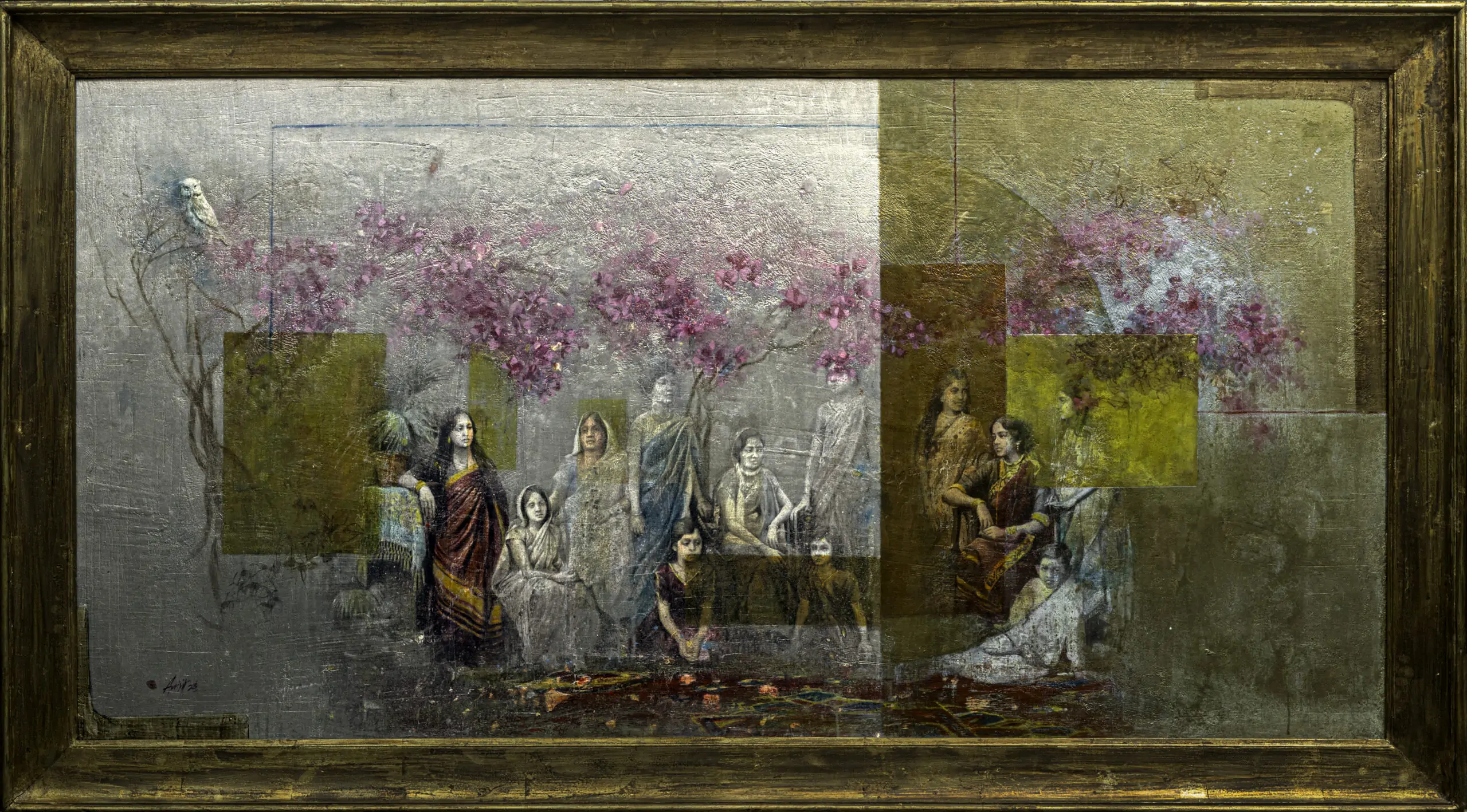 Revisiting, The Lost Whispers,79'' x 43', Mixed Media on Canvas Board