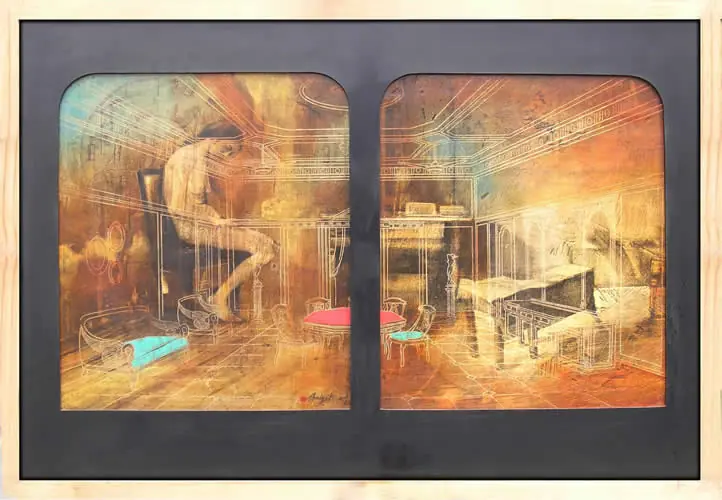 Timeless Passage, 40'' x 22'' Acrylic and oil on Canvas